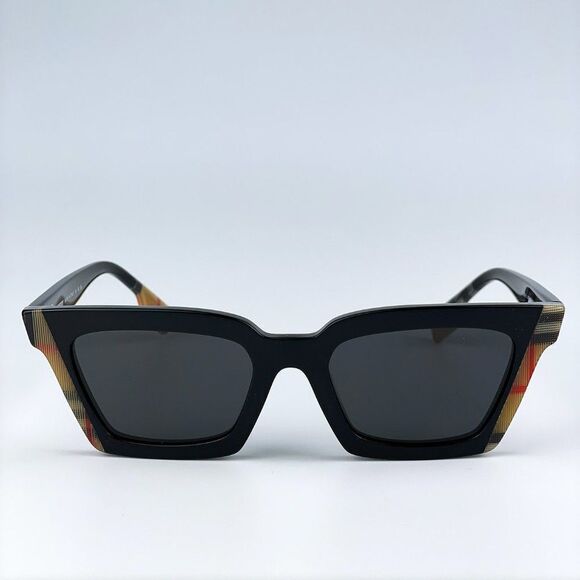 NEW Burberry BE4392U BRIAR 405587  Black Vintage Check Dark Grey  Cat Eye Women - Picture 1 of 9